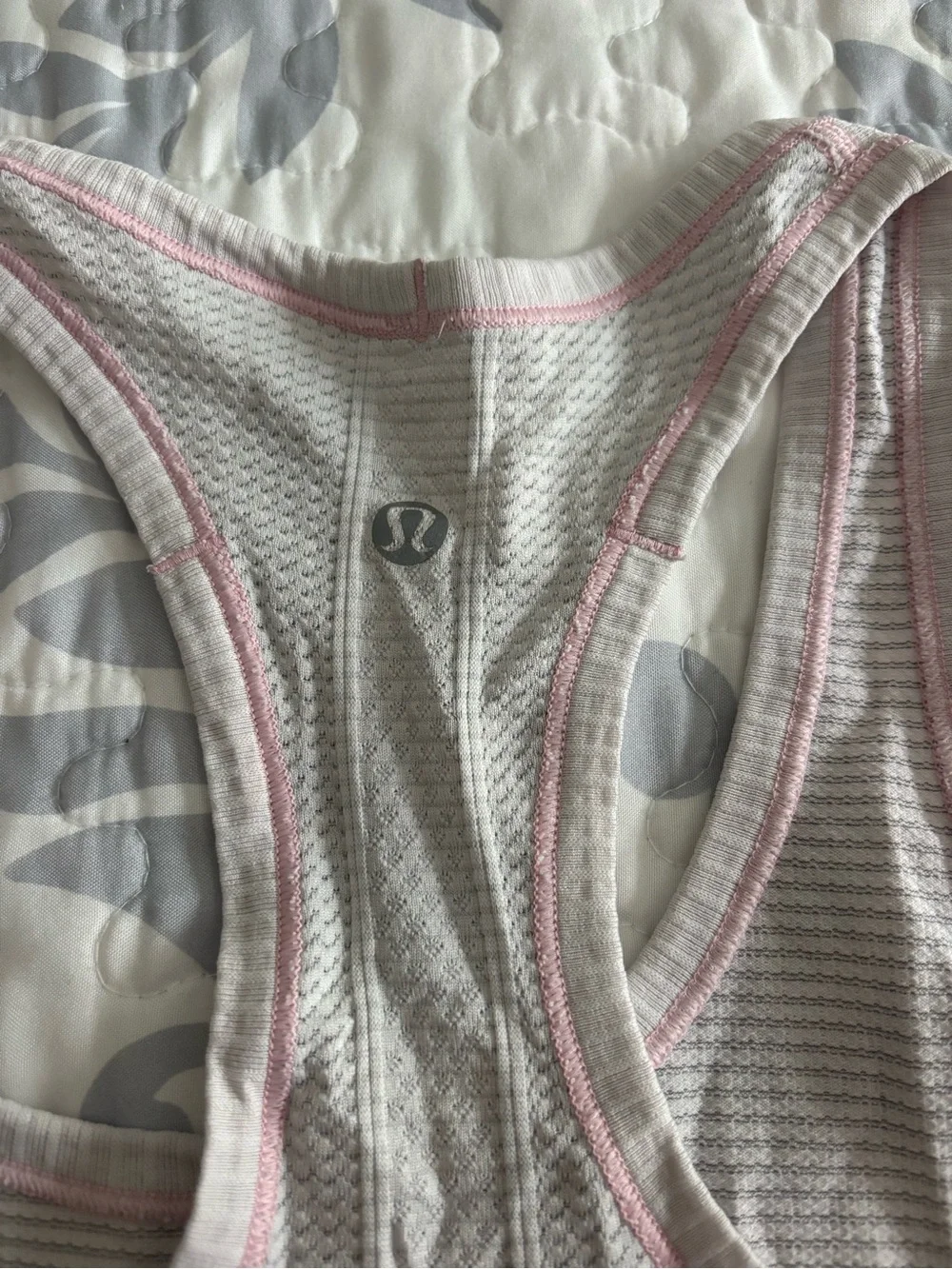 lululemon athletica Light Pink Racerback Tank with Pink Trim